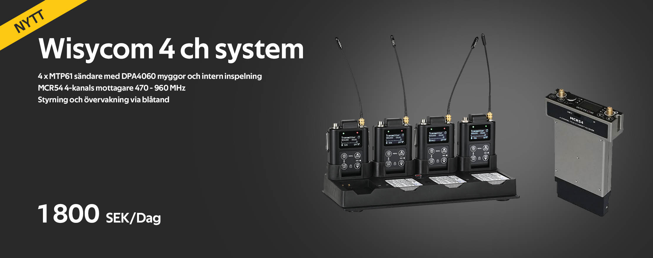Hyr Wisycom 4 Ch System MTP61 / MCR54 470-960MHz